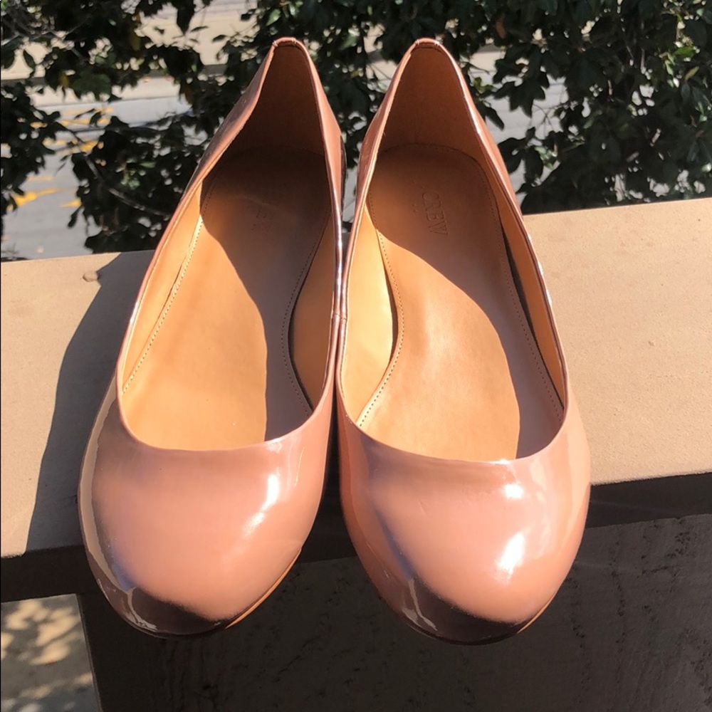 BNIB J. Crew Metallic Heel Patent Ballet Flats W11